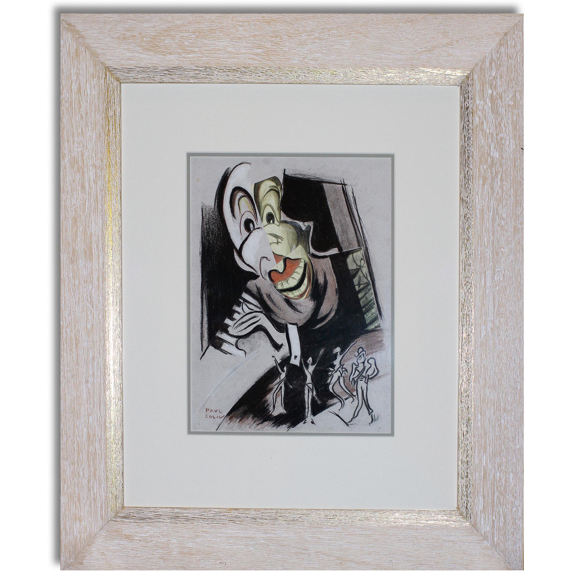 Paul COLIN (1892-1985)
Original drawing “The Piano player” France 1980
Colored pencils & charcoal on paper depicting a piano player with some dancers including Josephine Baker.
Paul Colin used to draw in the 1980’s the same subjects he painted in