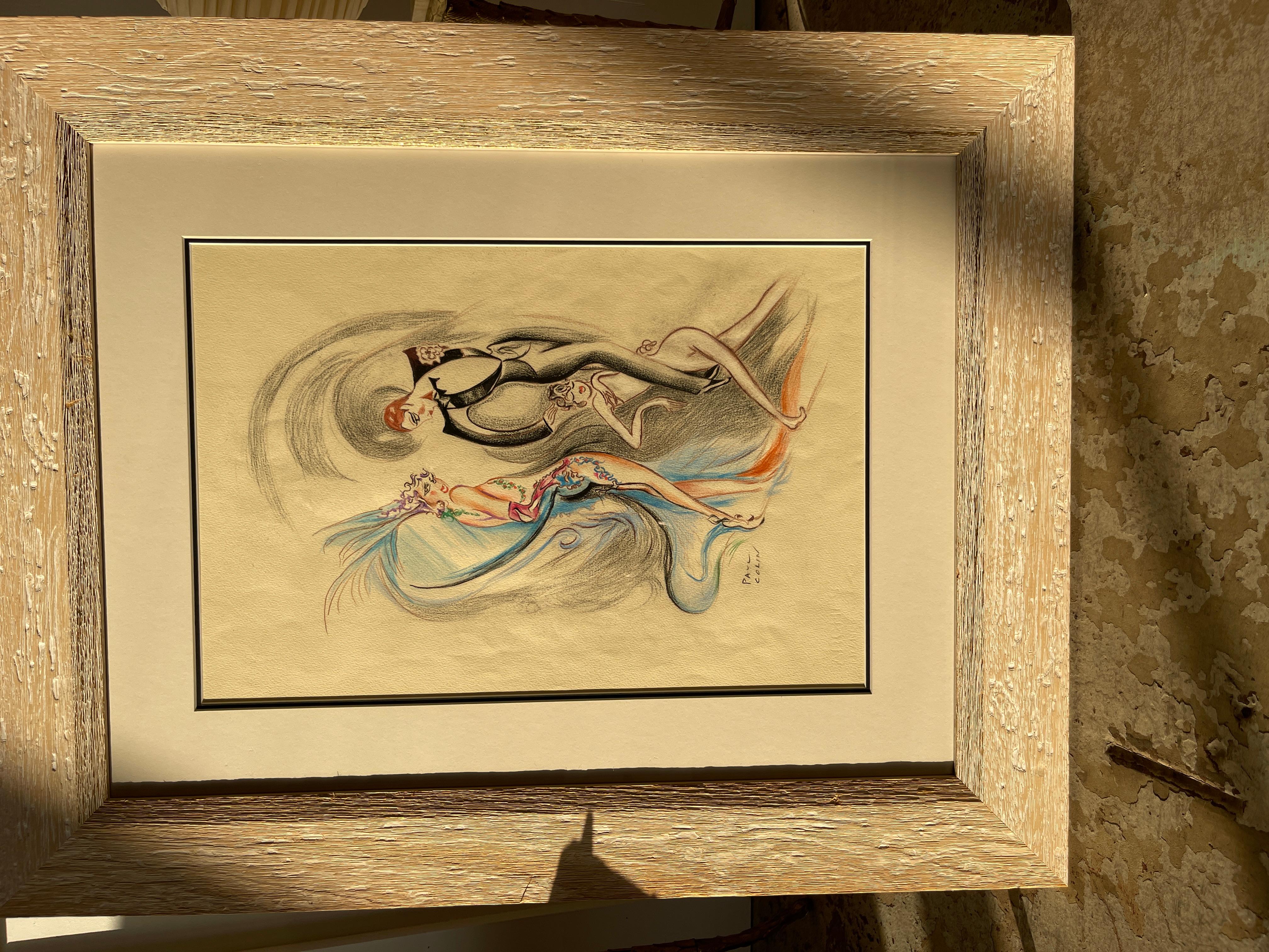 Papier Paul COLIN - dessin original - Deux danseurs en vente