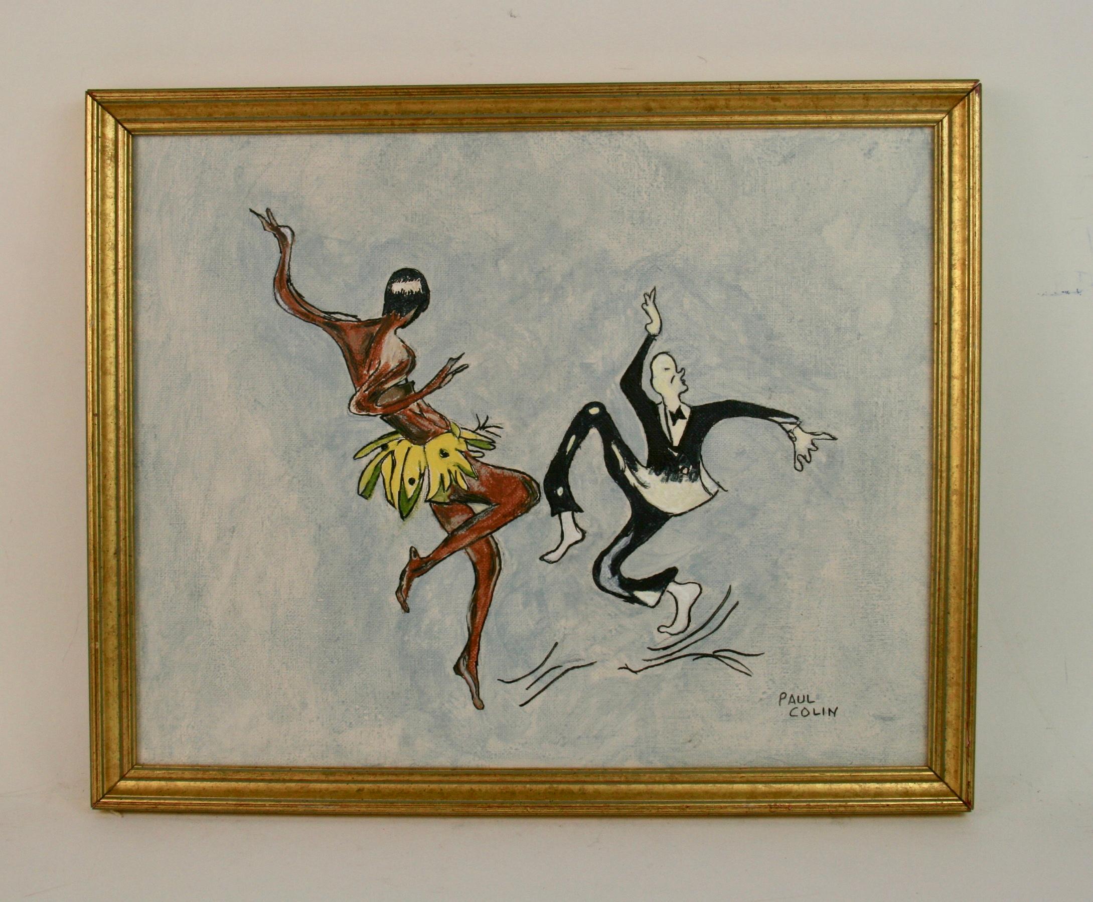 Paul Colin Abstract Painting -  Josephine Baker Paris Dance  Painting