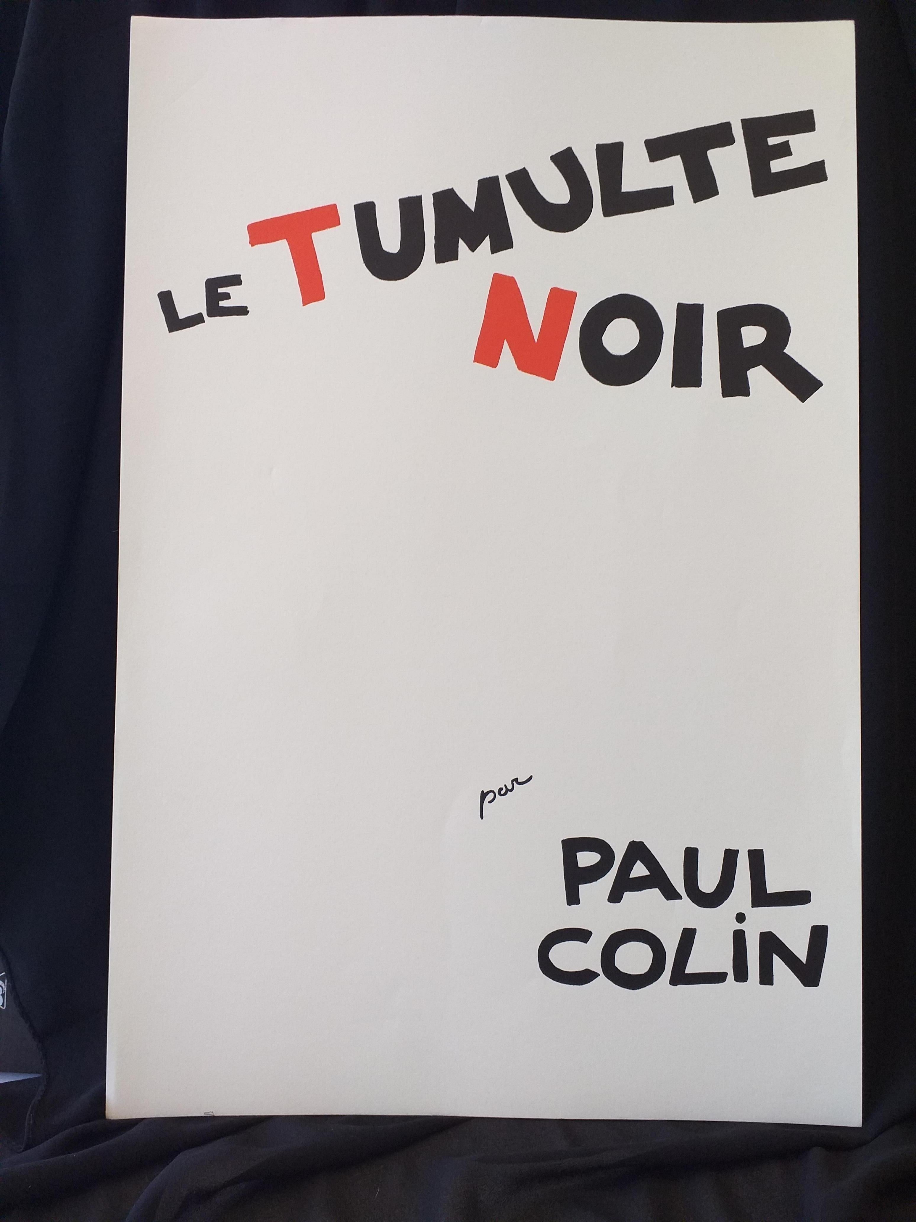 XXIe siècle et contemporain Affiche de l'artiste Paul Colin, LE TUMULTE NOIR 1 en vente