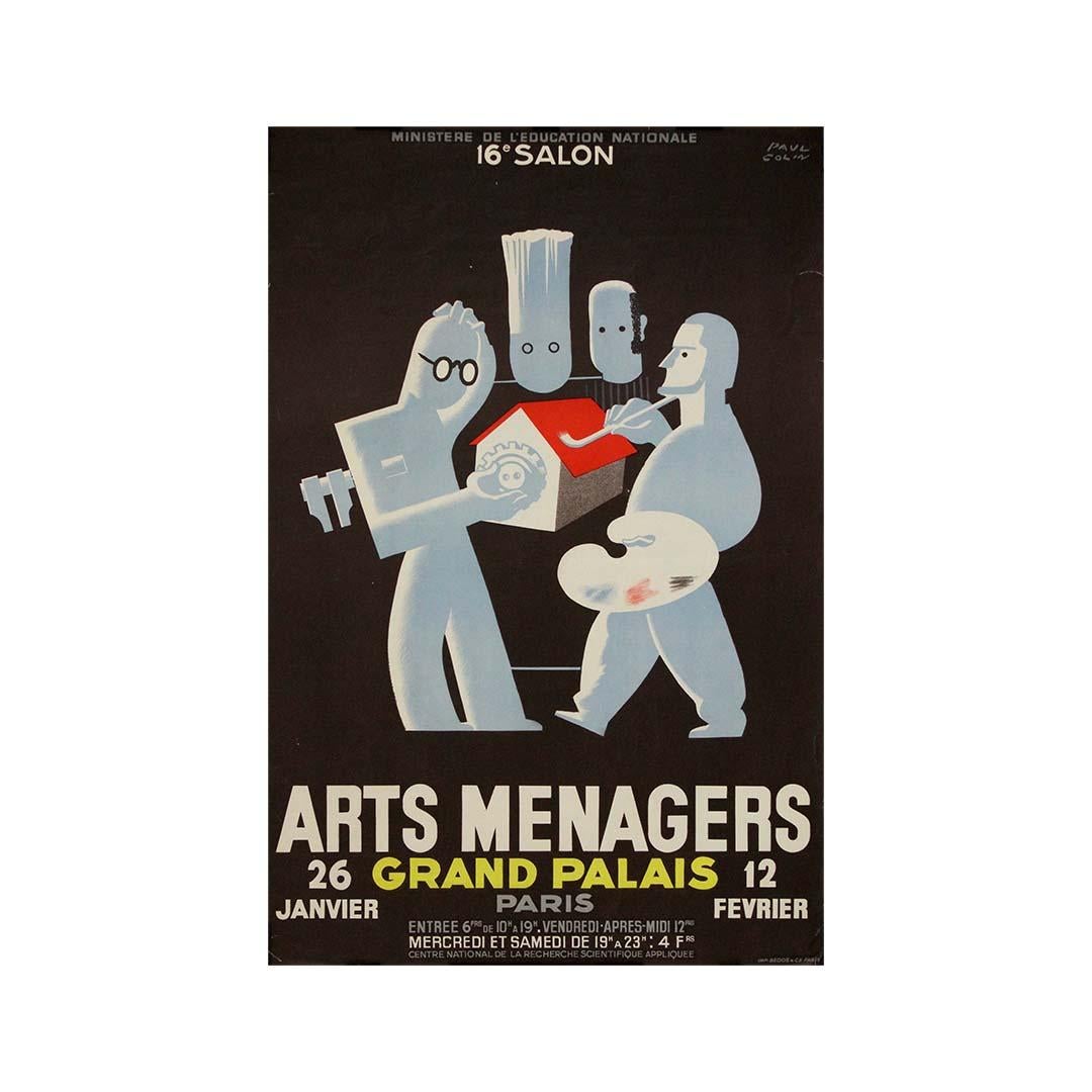 1937 Originalplakat 16. Salon des Arts Ménagers im Grand Palais - Paris im Angebot 1