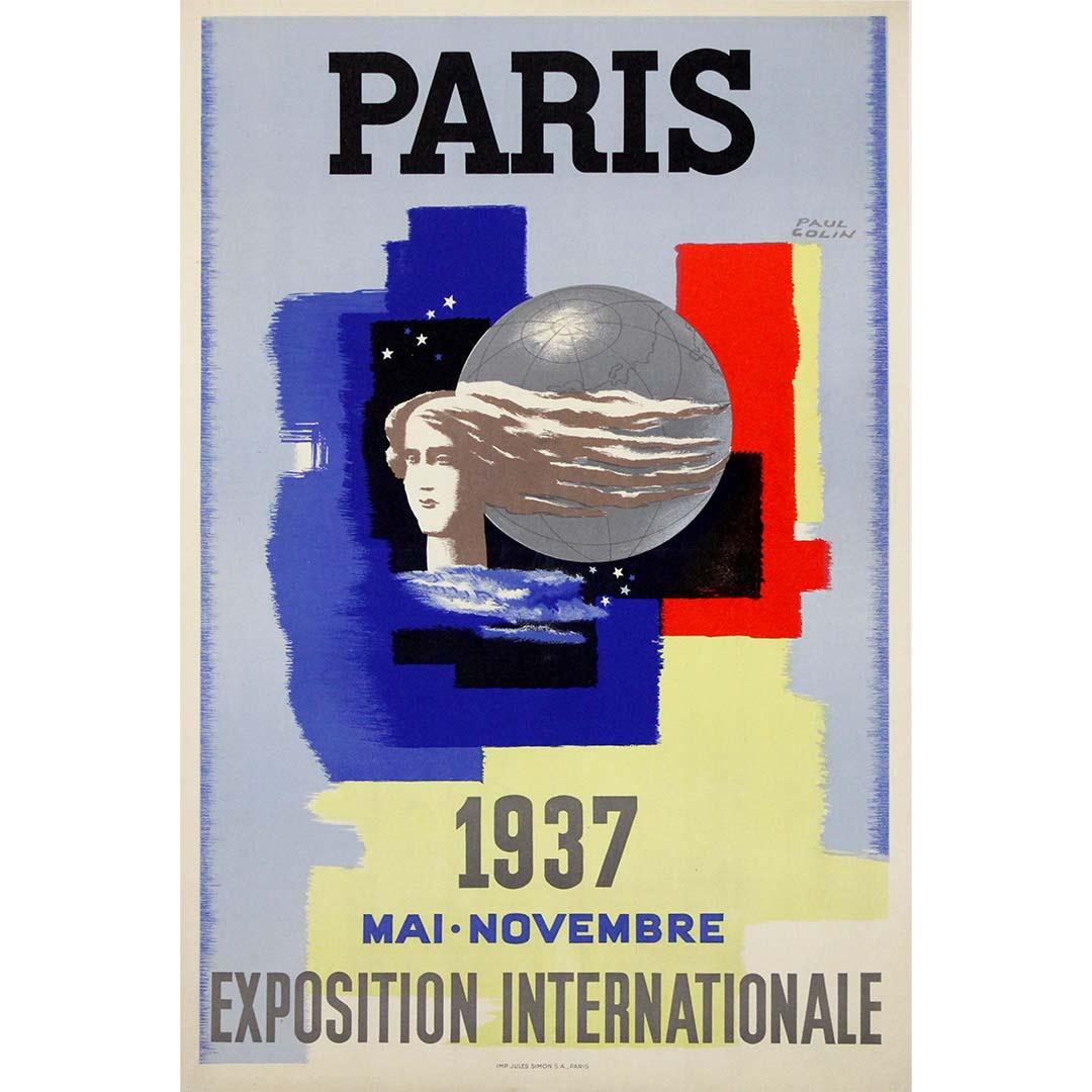 1937 original poster by Paul Colin - Exposition Internationale Paris