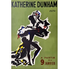 1947 Original poster made by Paul Colin for the show of Katherine Dunham