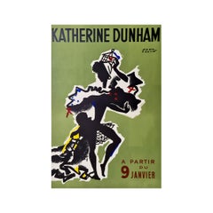 Vintage 1947 Original poster made by Paul Colin for the show of Katherine Dunham