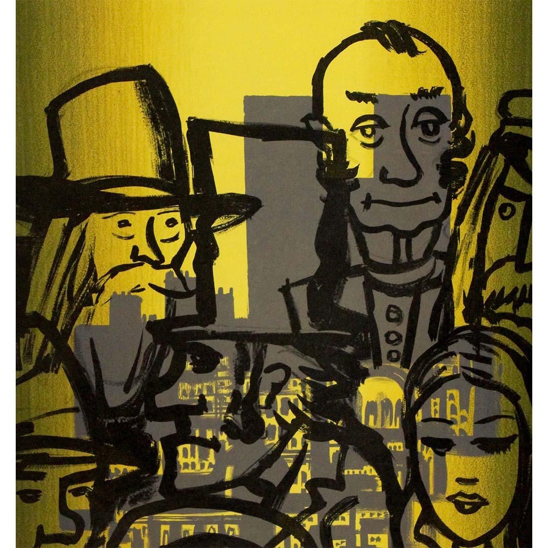 Manifesto originale del 1951 dell'artista grafico francese Paul Colin - Bal des arts - Paris in vendita 3