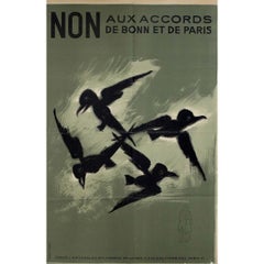 Cartel original de 1952 de Paul Colin - Non aux accords de Bonn et de Paris