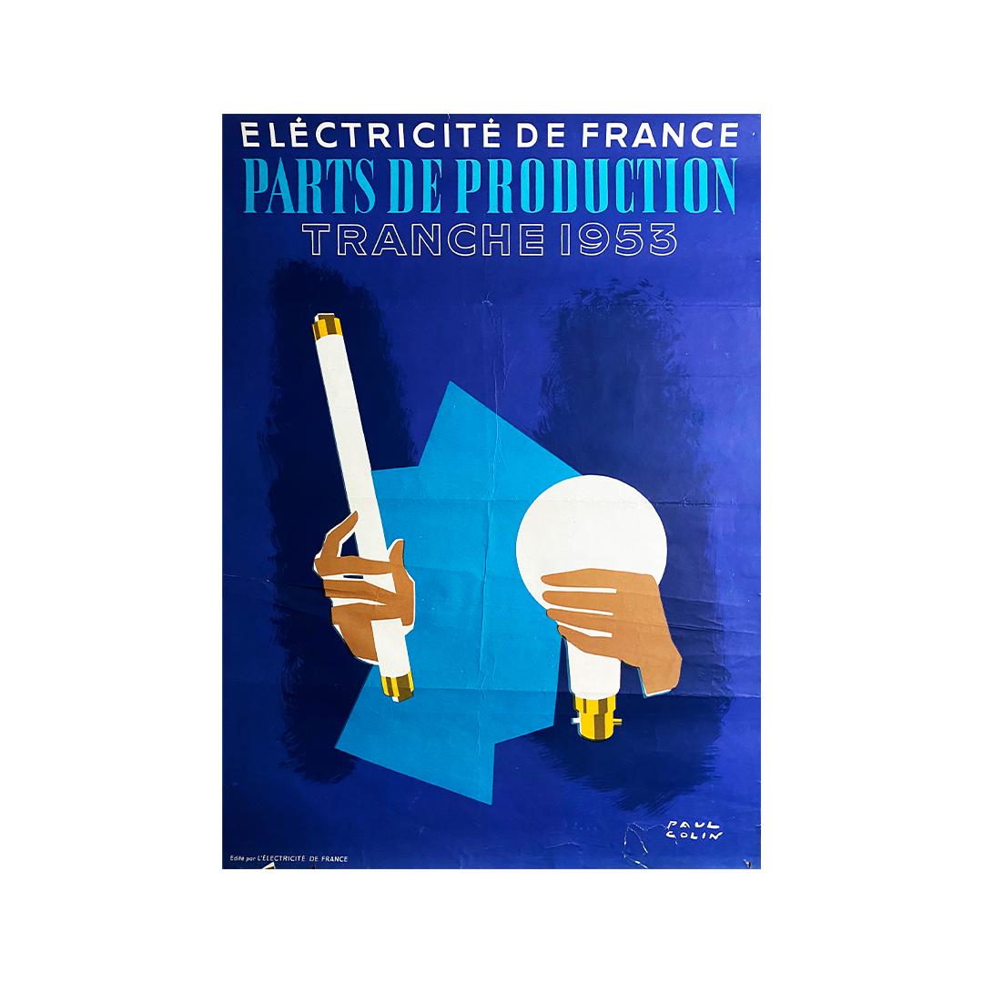 1953 Original Poster by Paul Colin for the electricity of France For Sale 2