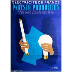 Originalplakat von Paul Colin für die Elektrizität von Frankreich, 1953