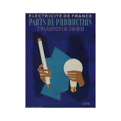 Cartel de 1953 del célebre artista gráfico Paul Colin - Électricité de France
