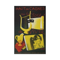1962 original poster by Paul Colin – Haut de Cagnes Joie de Vivre France