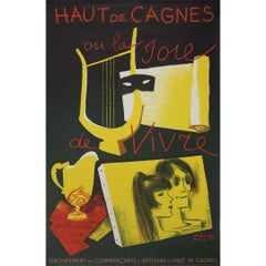 1962 original poster by Paul Colin – Haut de Cagnes Joie de Vivre France
