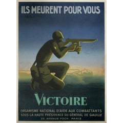 Original 1946 poster by Paul Colin - “Ils Meurent Pour Vous – Victoire” - WWII
