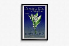 Original 1950s poster by French artist Paul Colin La Nuit de Mai à Bobino