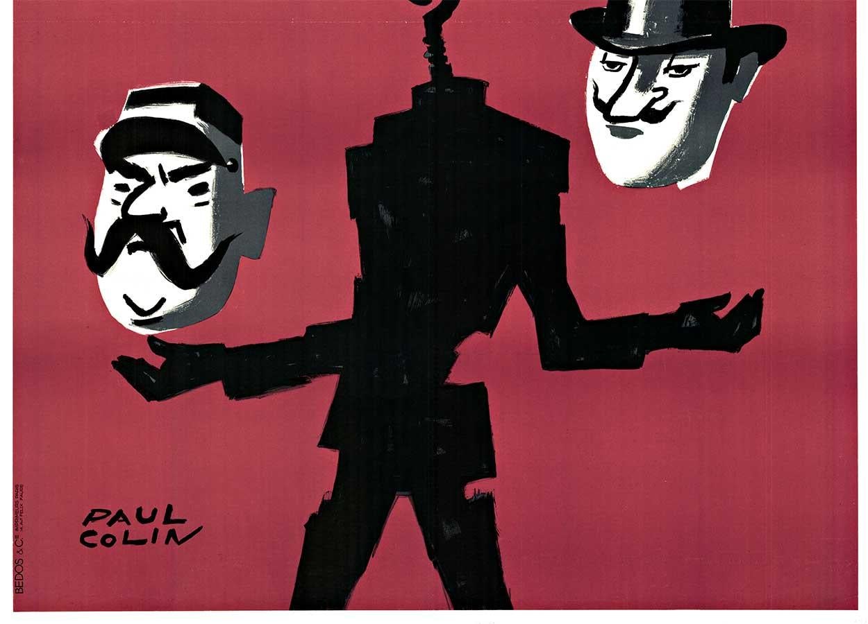 Original BOUFFES Parisiens - (Cabezas de recambio) Cartel de teatro francés de época - Print Art Decó de Paul Colin