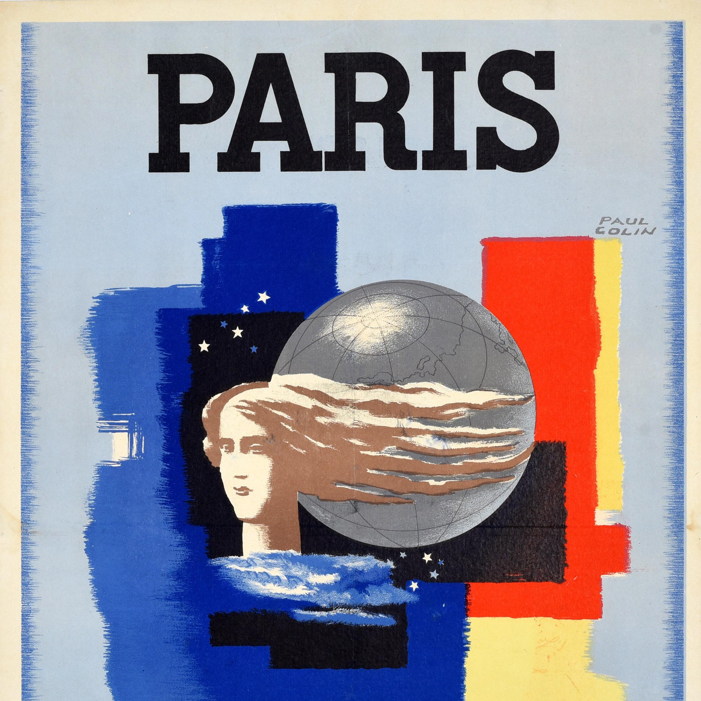 Original-Vintage-Werbeplakat, Pariser Weltausstellung, Art déco (Beige), Print, von Paul Colin