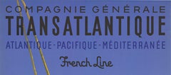 Französische transatlantische Linie 1855 - 1955 Original französisches Vintage-Plakat