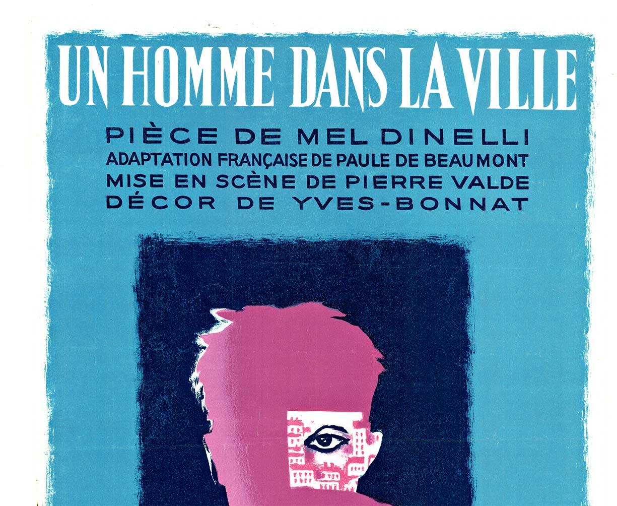 Un Homme Dans la Ville poster originale d'epoca francese - Print di Paul Colin