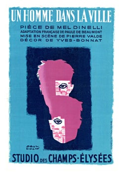 Un Homme Dans la Ville original vintage französisch antik poster