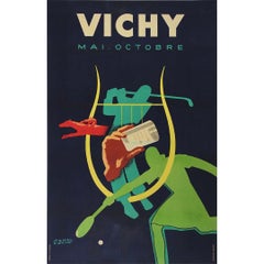 Vintage  1948 Original poster by Paul Colin - Vichy Mai Octobre