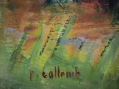 Wild Nature : Small Boat on the Pond - Original Oil Painting, Handsigned