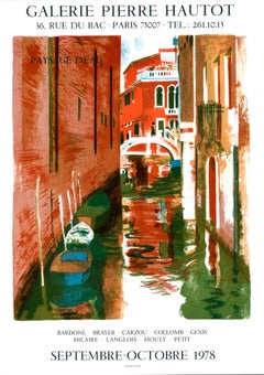 "Paysage D'Eau" Poster for Paul Collomb Exhibition - Venice Canal Scene