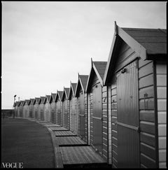 Edition 1/10 - Beach Huts II, Dawlish Warren, Devon, Silver Gelatin Photograph