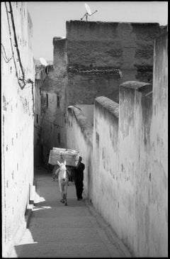 Edition 1/10 - Man and Donkey, Fes, Morocco, Silver Gelatin Photograph