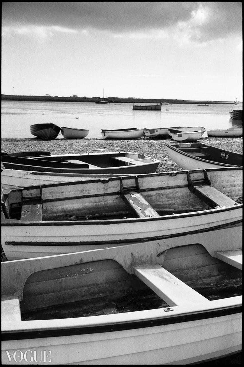 Paul Cooklin Black and White Photograph - Edition 3/10 - Boats, Orford Ness, Suffolk, Silver Gelatin Photograph