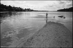 Boy Fishing, Candes Saint Martin, France Art Print