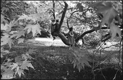 Junge & Mädchen im Wald, Blickling Estate, Norfolk Kunstdruck