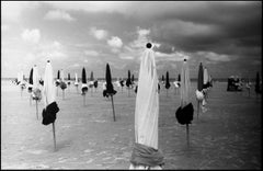 Parasols, Deauville Beach, France Print, 2017