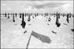 Ombrelloni, spiaggia di Deauville, Francia Stampa, 2017