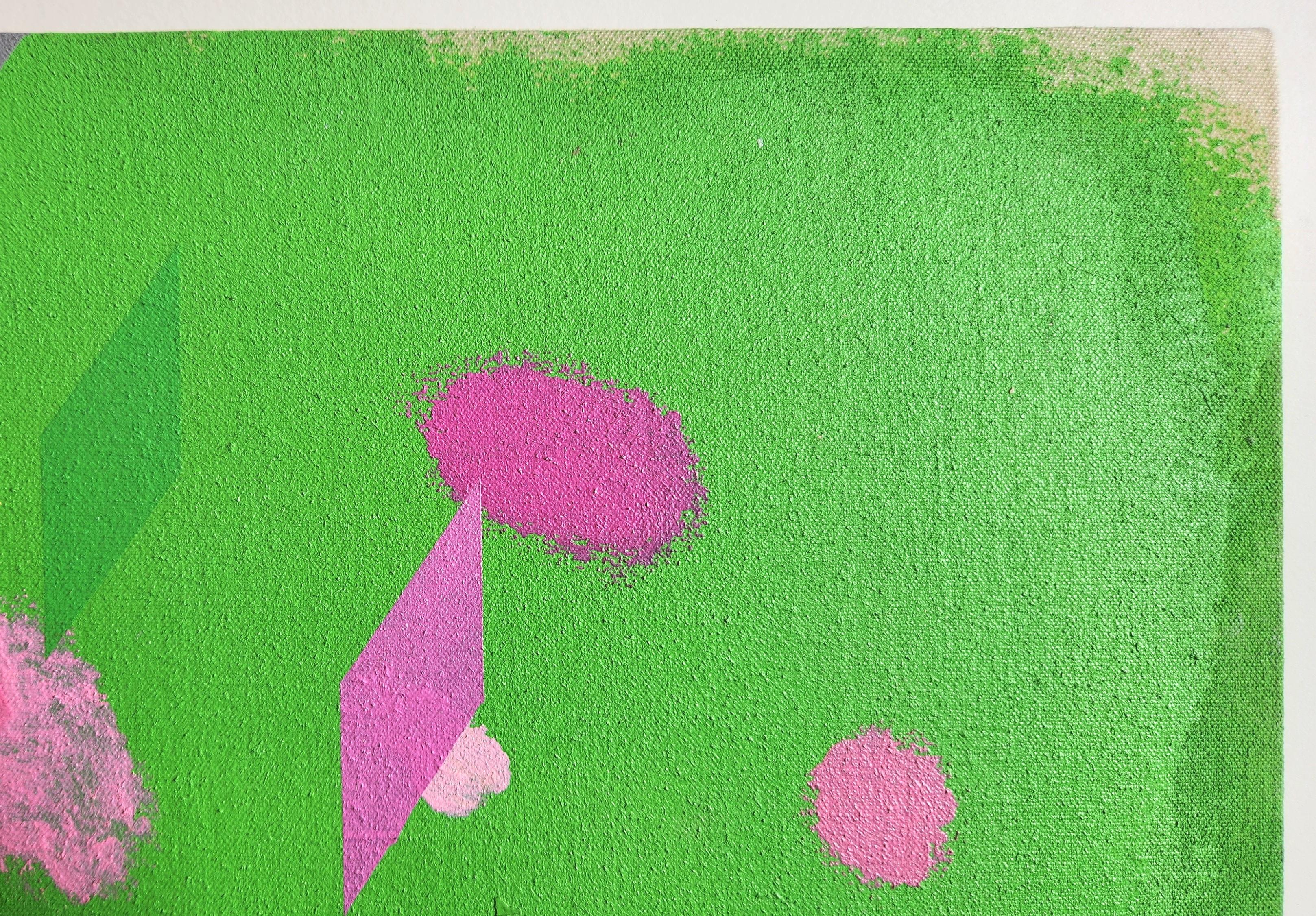 Abstract Painting -- Study in Green and Pink For Sale 2
