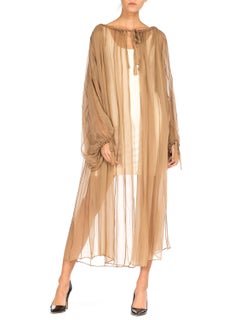 Paul Cormack Sheer Chiffon Balloon Sleeve Jacket Robe 1970s