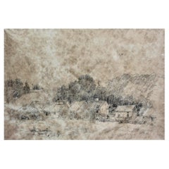 Paul Cornoyer "Una hilera de casas en el campo".