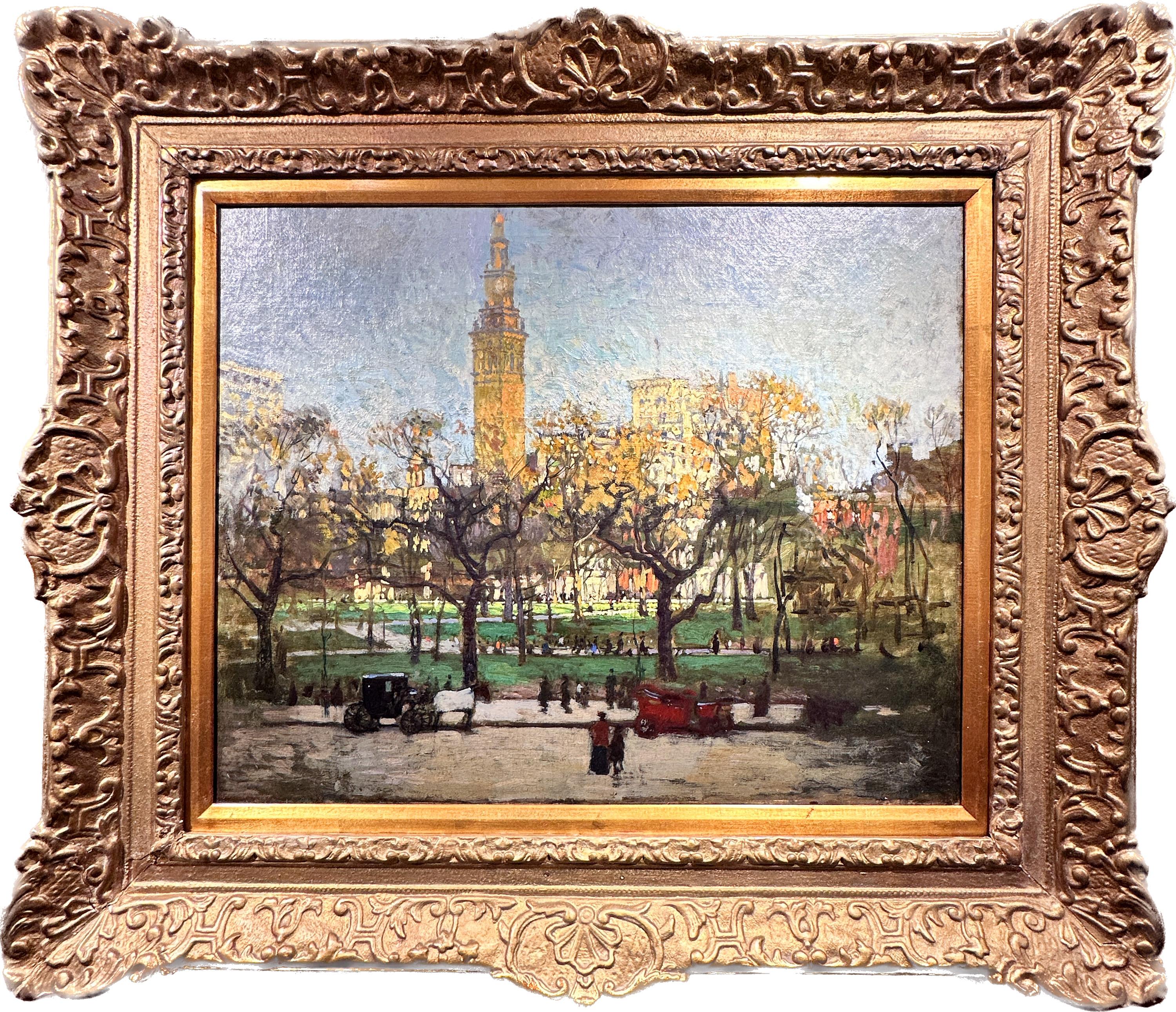 Afternoon, Madison Square - Painting by Paul Cornoyer
