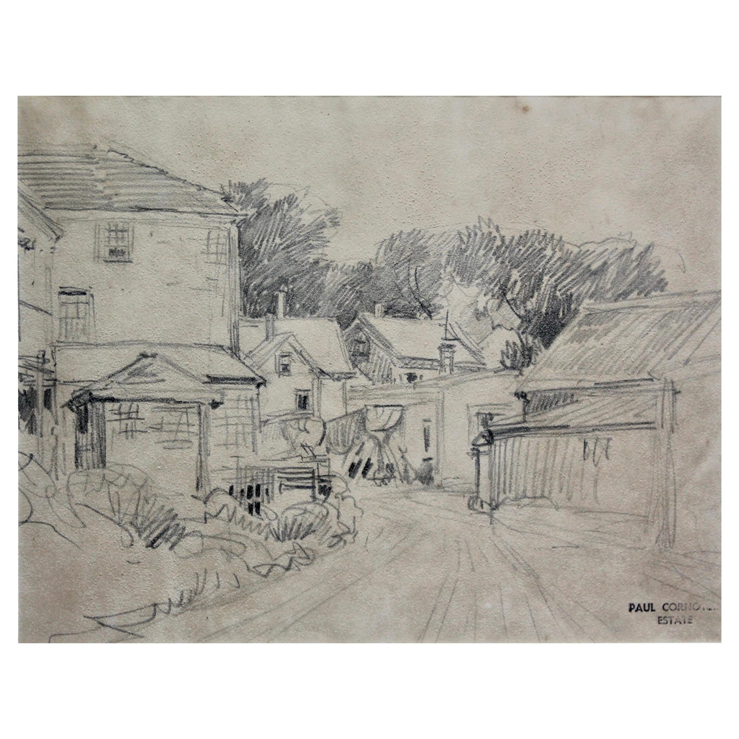 Paul Cornoyer „Road through a Country Village“ im Angebot