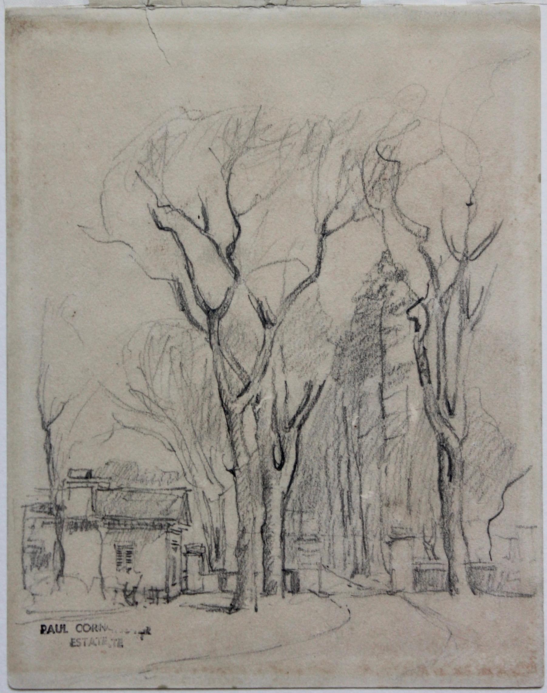 American Paul Cornoyer 'Tree Lined Road by The Gatehouse