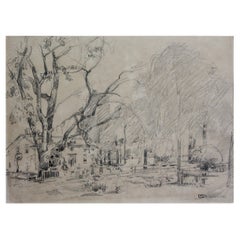 Paul Cornoyer "Big Tree on a Quiet Street"
