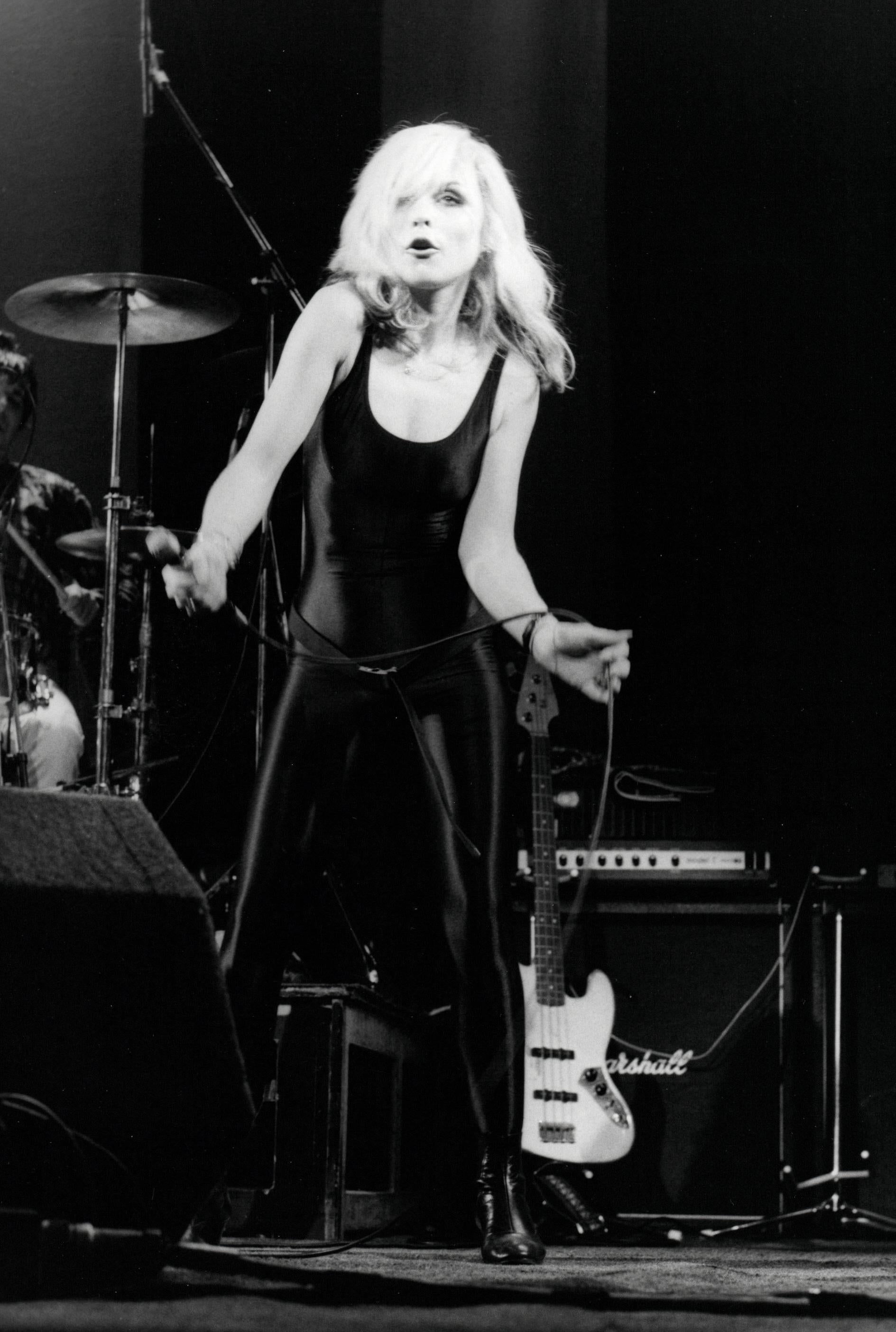 Paul Cox Black and White Photograph - Debbie Harry of Blondie Performing in Black Leotard Vintage Original Photograph