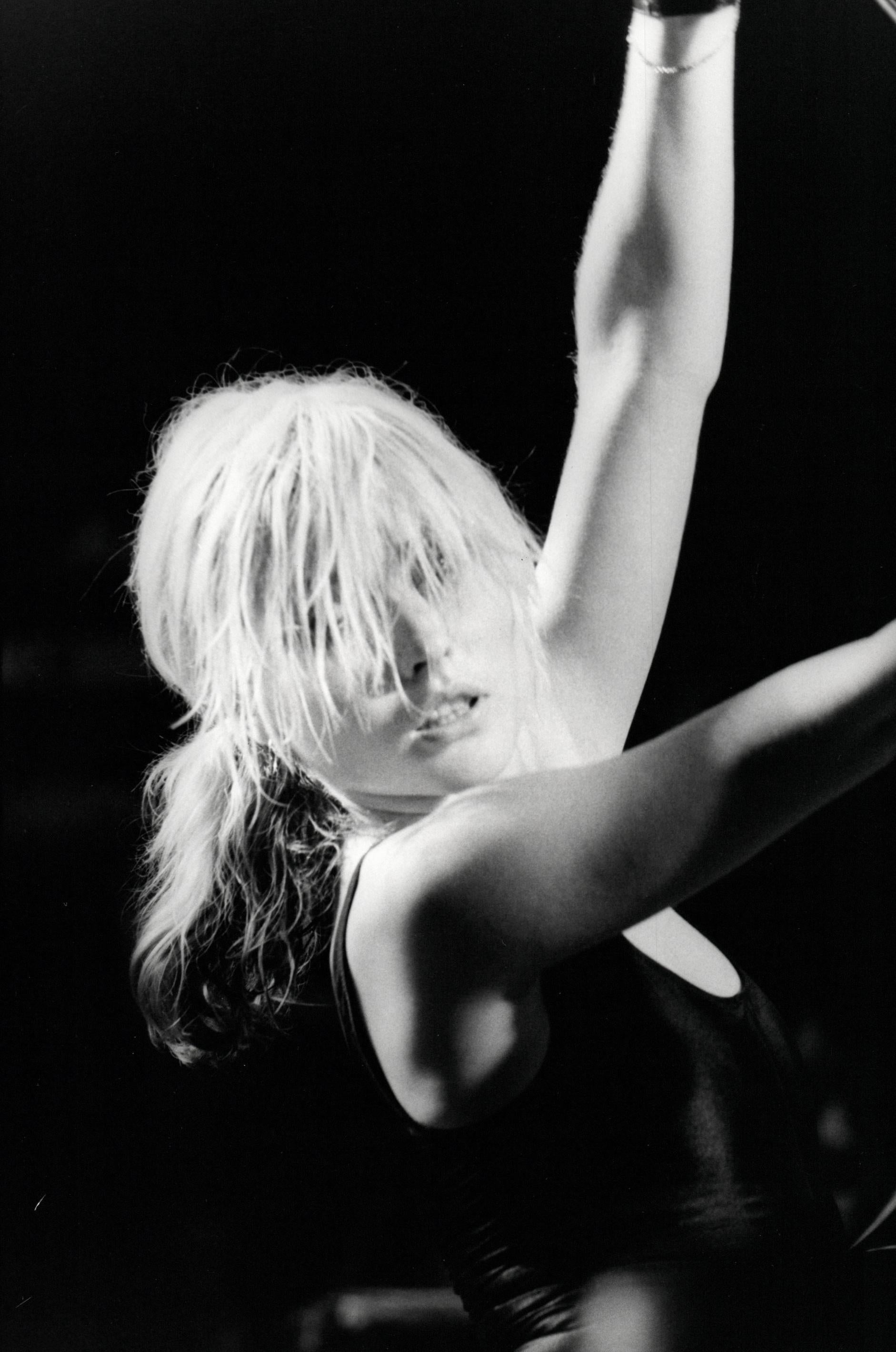 Paul Cox Black and White Photograph - Debbie Harry of Blondie Rocking Out on Stage Vintage Original Photograph