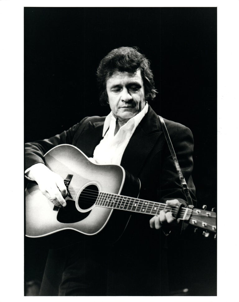 Paul Cox Johnny Cash Playing Guitar Vintage Original Photograph Paul Cox Black And White Photograph Johnny Cash Playing Guitar Vintage Original