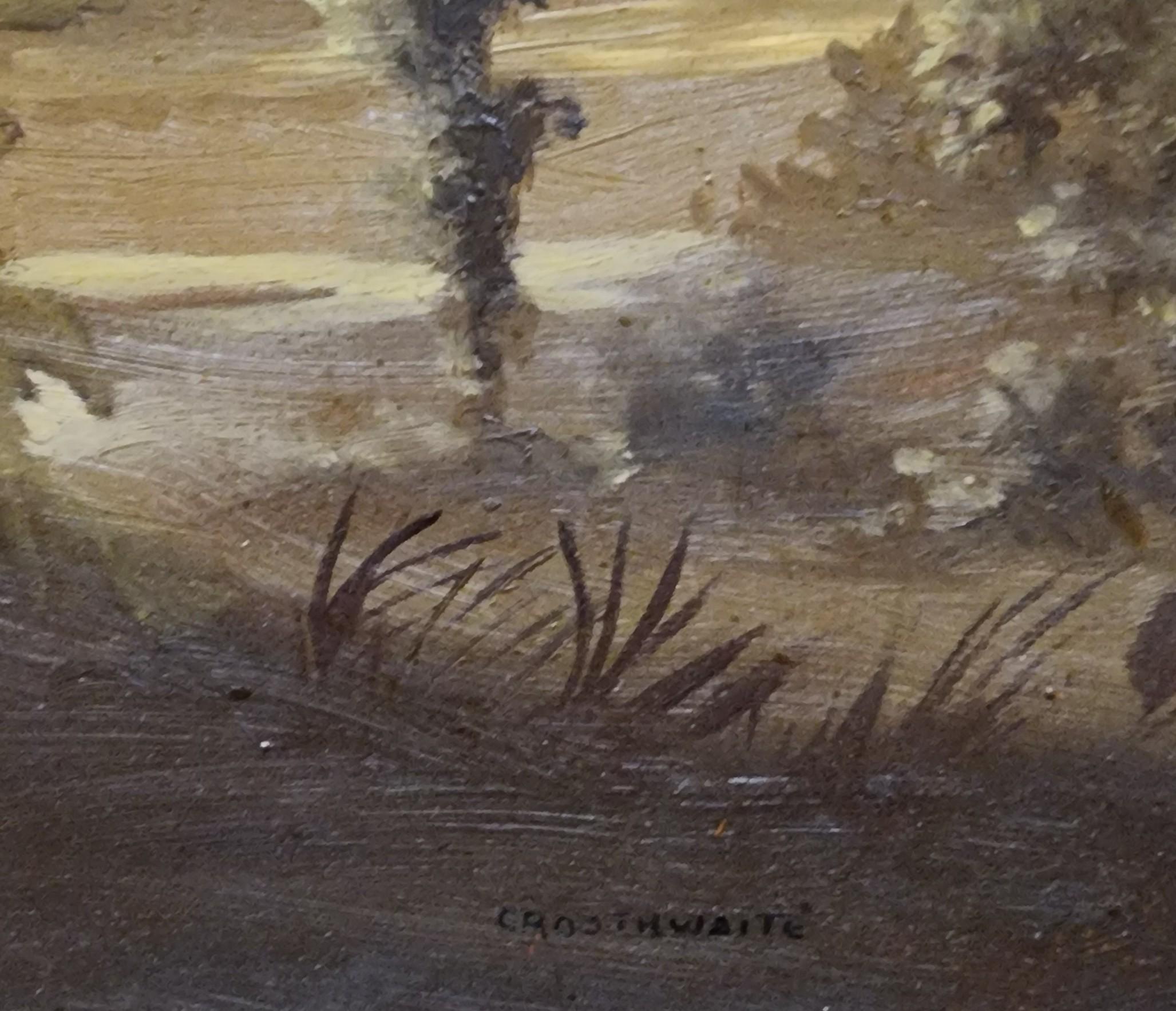 Amapolas rojas, Paisaje impresionante, Arte New Hope, Palm Beach - Still-Life Painting Beige de Paul Crosthwaite