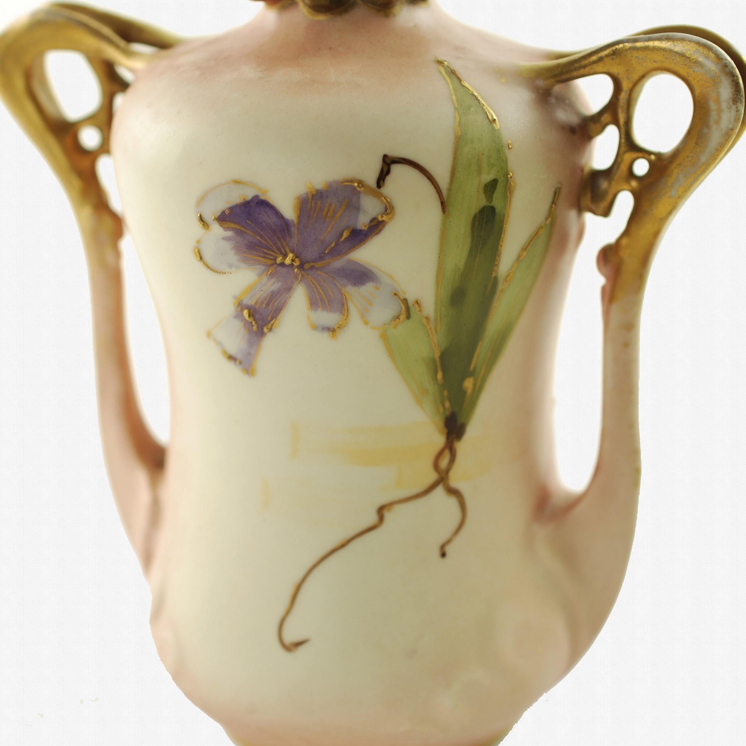 Austrian Antique Paul Dachsel for Riessner, Stellmacher and Kessel Amphora Porcelain Vase For Sale