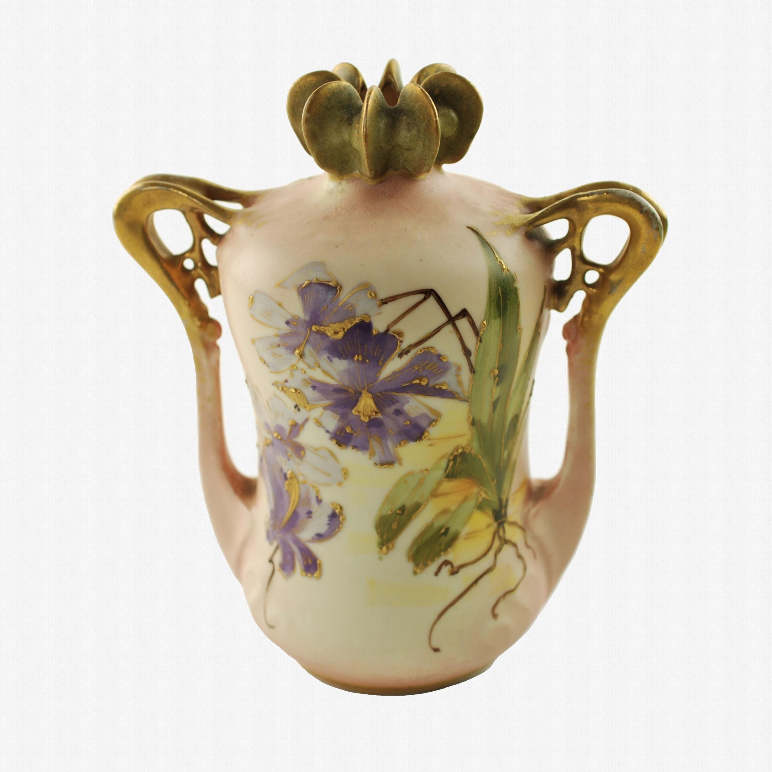 Antique Paul Dachsel for Riessner, Stellmacher and Kessel Amphora Porcelain Vase For Sale