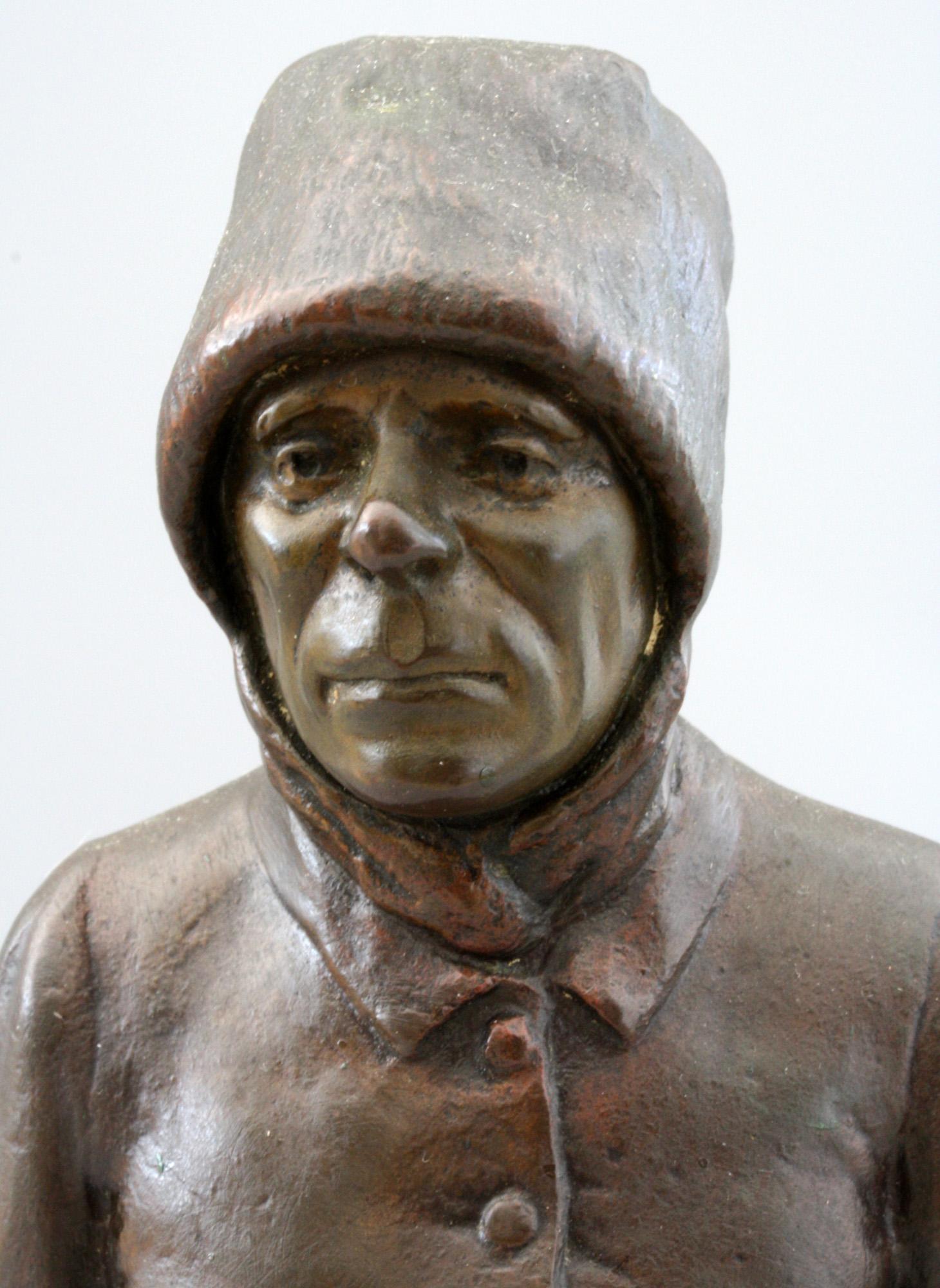 Paul D'Aire French Cold Painted Bronze Sculpture of a Breton Peasant 4