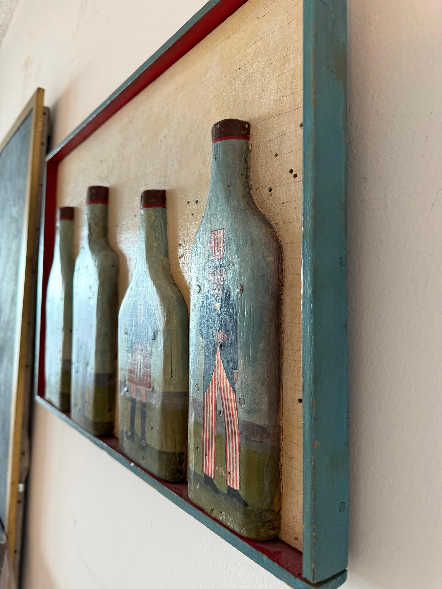 Whisky Drinkers of Ireland, Scotland, Canada, the United States Relief Sculpture - Brown Figurative Painting by Paul Davis 
