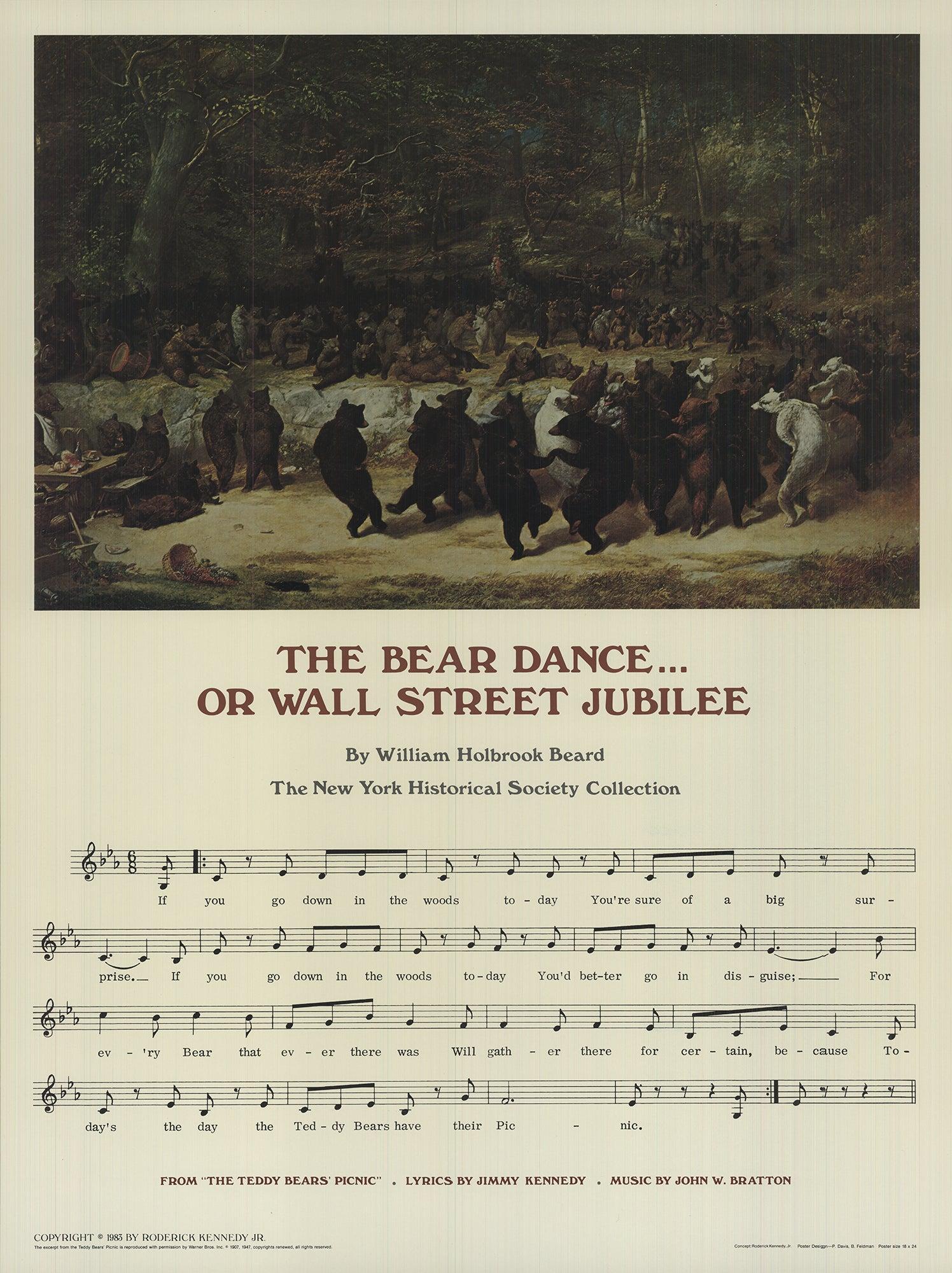 L'opera d'arte The Bear Dance di Paul Davis del 1983... Or Wall Street Jubilee è un ritratto satirico e dinamico dei mercati finanziari, con particolare riferimento al fenomeno del "mercato orso". L'opera presenta orsi antropomorfi che danzano