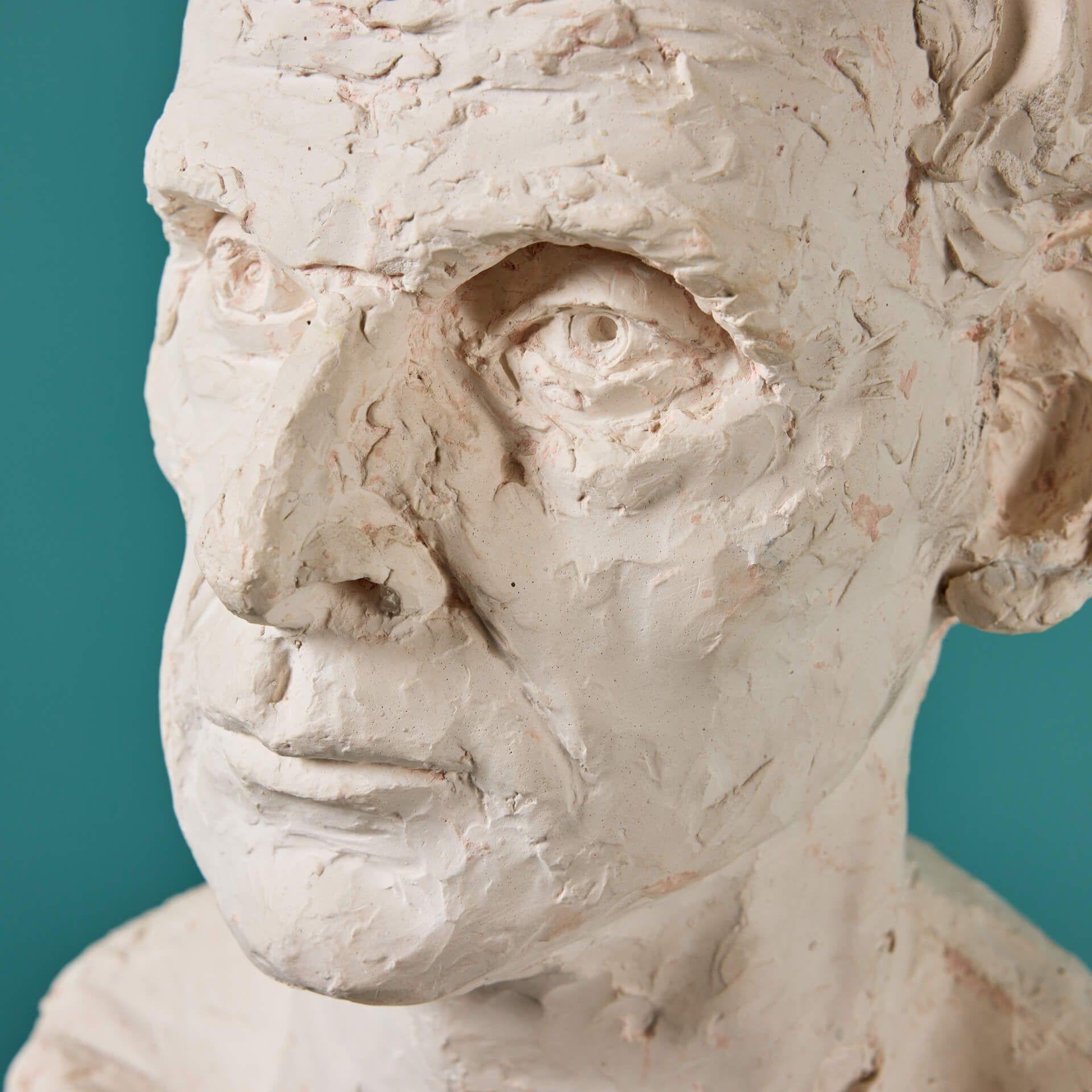 Contemporary Paul Day (b. 1967) Portrait Plaster Bust of Male For Sale