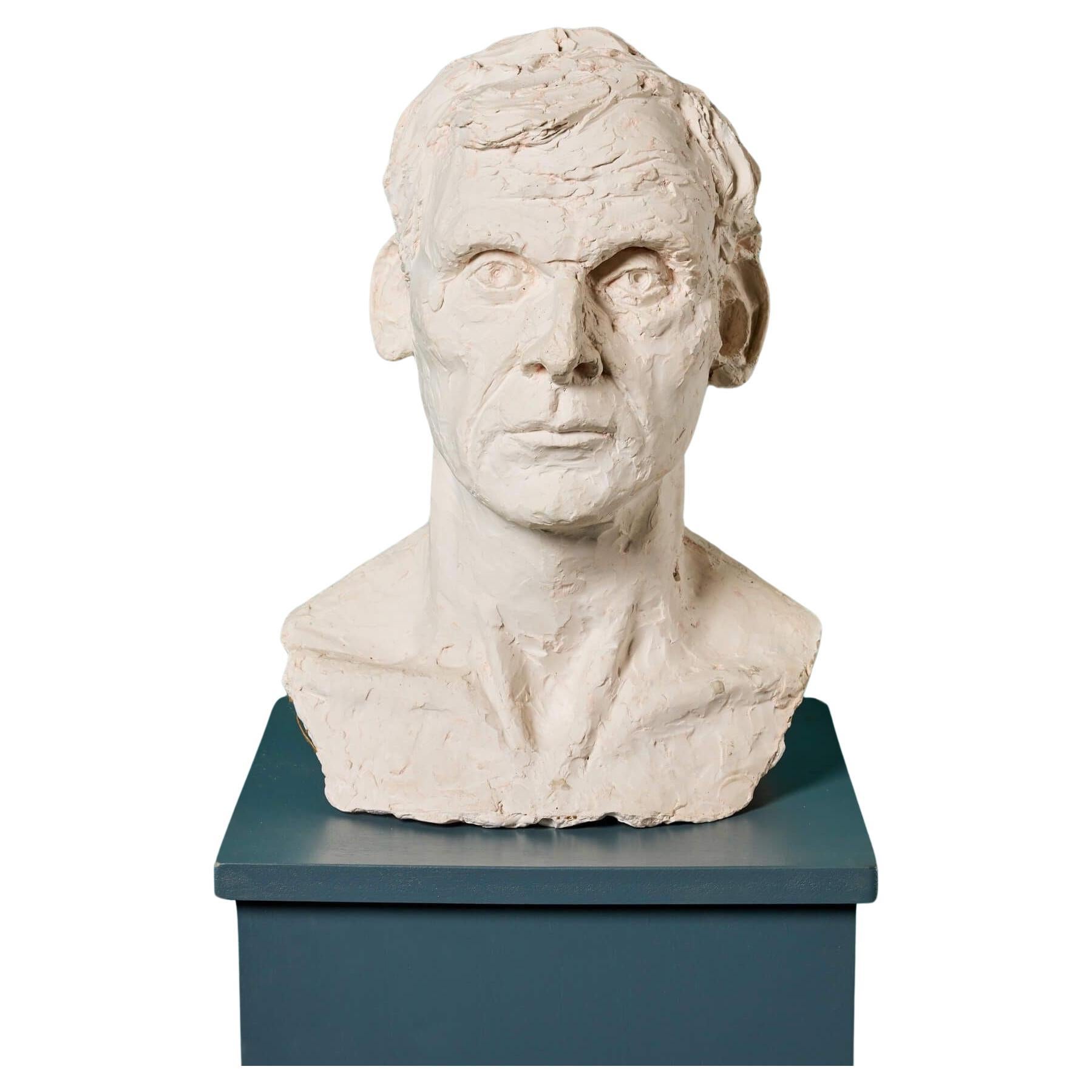 Paul Day (b. 1967) Portrait Plaster Bust of Male For Sale